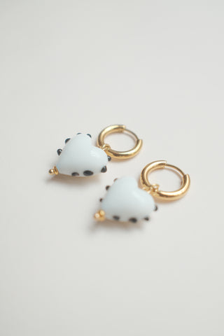 Pippa Heart Earrings - White