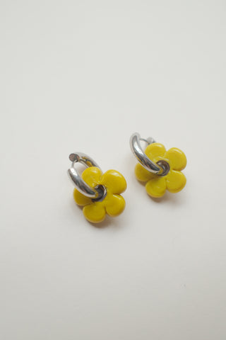 Isla Flower Earrings - Mustard Green