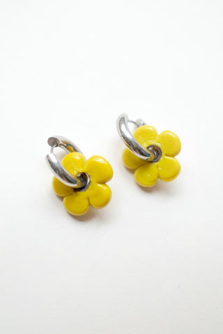 Isla Flower Earrings - Mustard Green