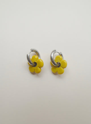 Isla Flower Earrings - Mustard Green