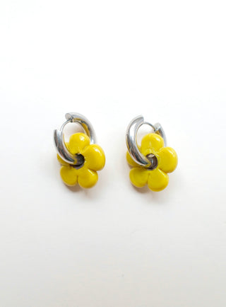 Isla Flower Earrings - Mustard Green
