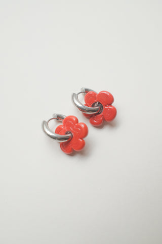 Isla Flower Earrings - Red