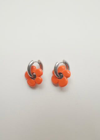 Isla Flower Earrings - Orange