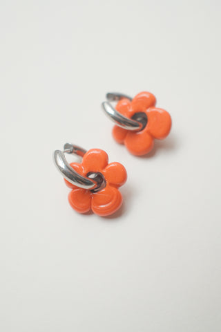 Isla Flower Earrings - Orange
