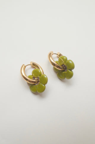 Isla Flower Earrings - Green