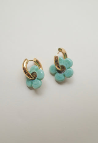 Isla Flower Earrings - Sea Foam Blue