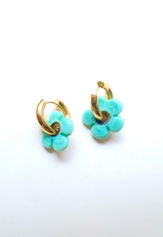 Isla Flower Earrings - Sea Foam Blue