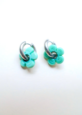 Isla Flower Earrings - Sea Foam Blue