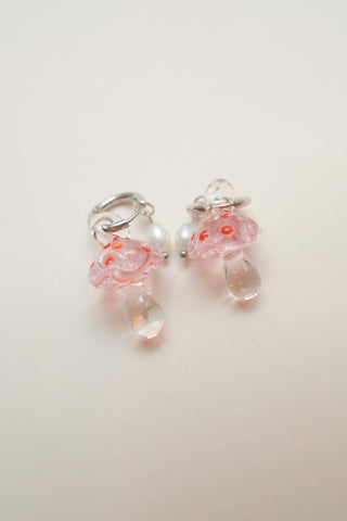Mushroom Earrings - Pink