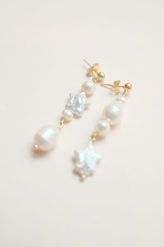 Mia Star Pearl Drop Earrings