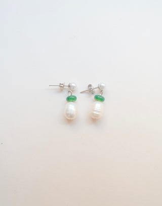 Hilary Pearl Earrings - Green