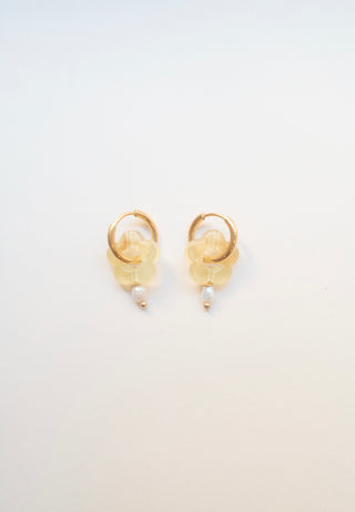 Roa Flower Pearl Hoops