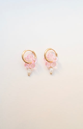 Roa Flower Pearl Hoops