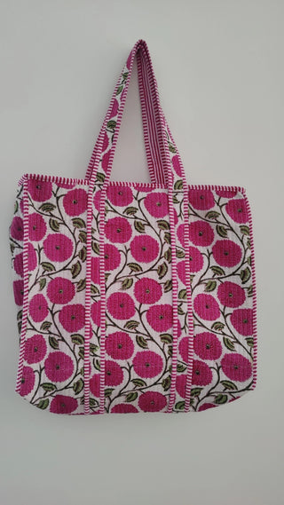 PINK FLORAL TOTE