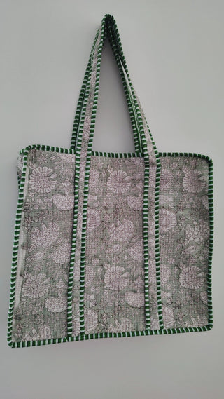 SAGE GREEN FLORAL TOTE