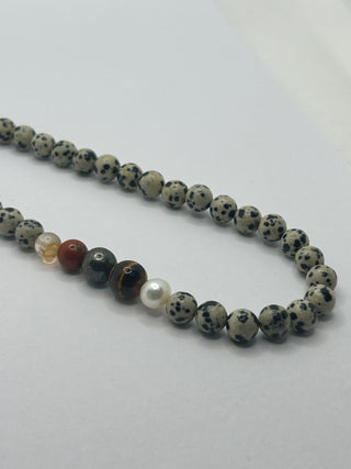 Dalmation Jasper Necklace with Mixed Gems