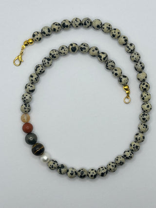 Dalmation Jasper Necklace with Mixed Gems