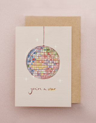 Disco Ball Greetings Card