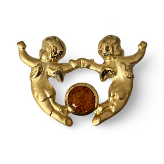 1980's Vintage Cherub Brooch