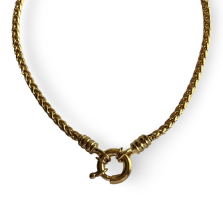 1990s Vintage Cabouchon Gold Plated Necklace