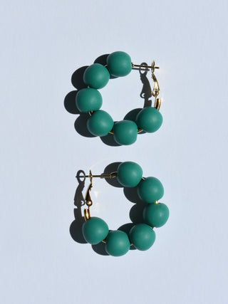 Emerald Green Hoop Earrings