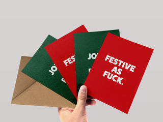 Festive as Fuck Pack of 8 Christmas Cards