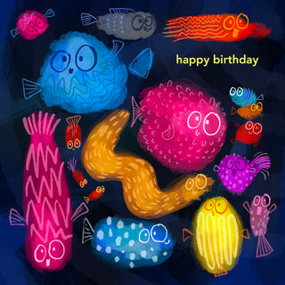 Funny fish birthday card