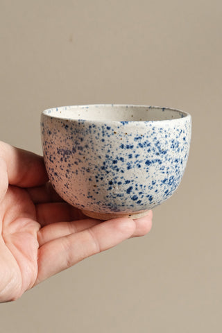 Flat White Cup - Blue & White Speckle (Gloss)