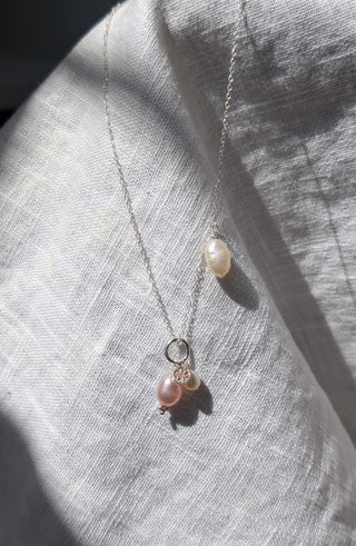 Flower Pearl Pendant Necklace