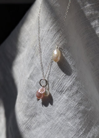Flower Pearl Pendant Necklace