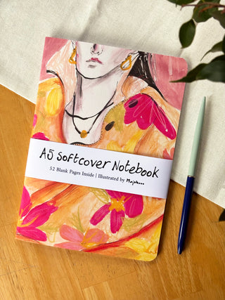 Flowy Floral Shirt A5 Softcover Notebook