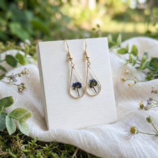 Forget Me Not Plant Waterdrop Earrings
