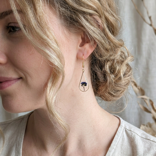 Forget Me Not Plant Waterdrop Earrings