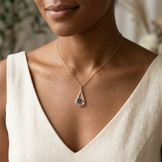 Forget Me Not Plant Waterdrop necklace