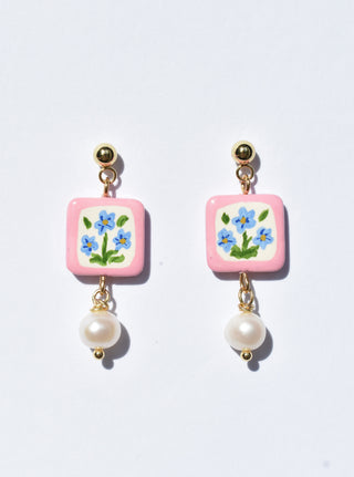 Forget-me-not Square Earrings