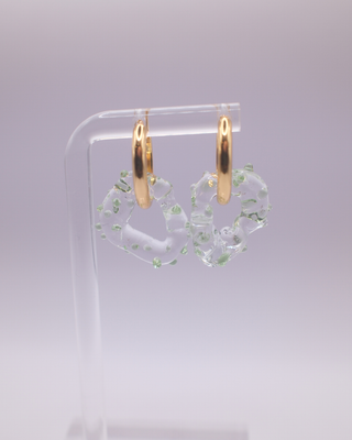 Frank Spot Glass Charm Necklace - Clear and Green