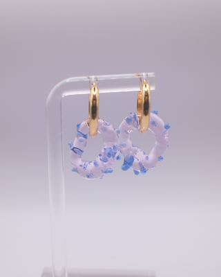 Frank Spot Glass Charm Necklace - Pink and Blue
