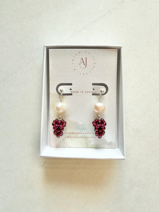 Garnet & Pearl earrings