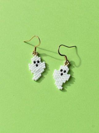 Beaded Ghost Earrings