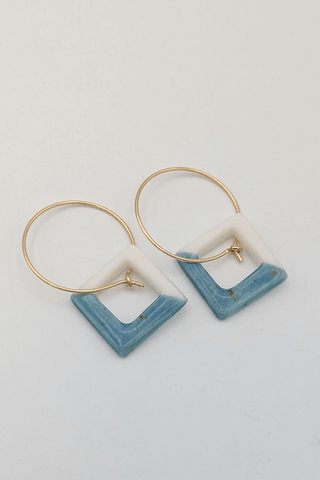 Blue Square Earrings (Gold Filled)