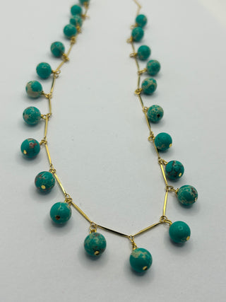 Bubble Garland Necklace - Green Imperial Jasper