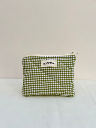 Green Gingham Pouch