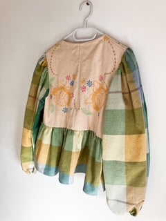 Green Peplum Tie Blouse