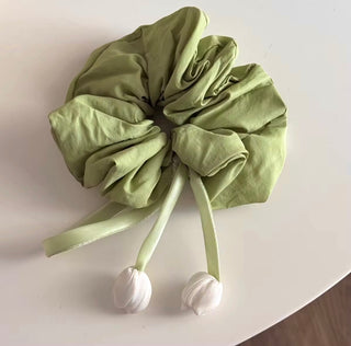 Green Tulip Oversized Scrunchie