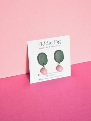 Green Oblong Earrings
