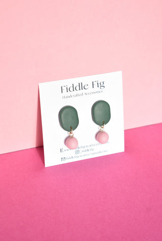 Green Oblong Earrings