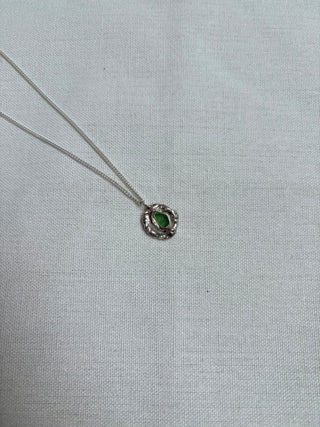 Green organic shape necklace