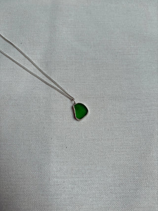 Green sea glass necklace