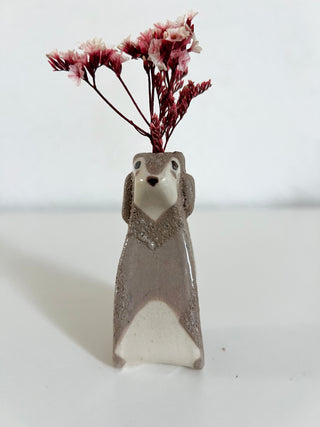 Grey Cocker Spaniel Dog vase