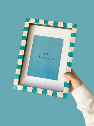Stripe Tiled A4 Picture Frame - Guava